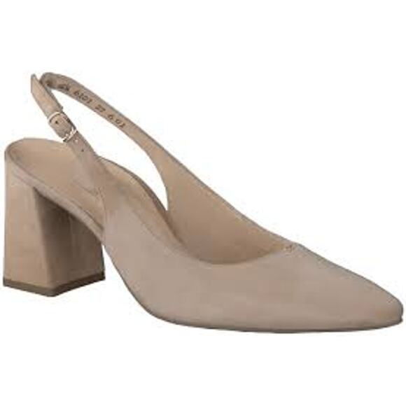 Paul Green Womens Toluca Sling Pump in Tan Shimmer Leather Size US 7 - Picture 1 of 8